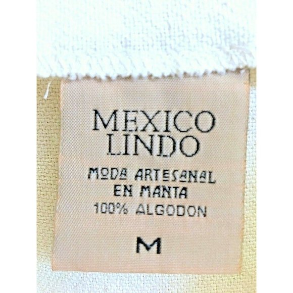 Mexico Lindo Embroider Asymmetrical Ruffleled Skirt M 100% Algodon Off White NWT - Picture 8 of 8